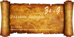 Zsivkov Györgyi névjegykártya