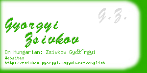 gyorgyi zsivkov business card